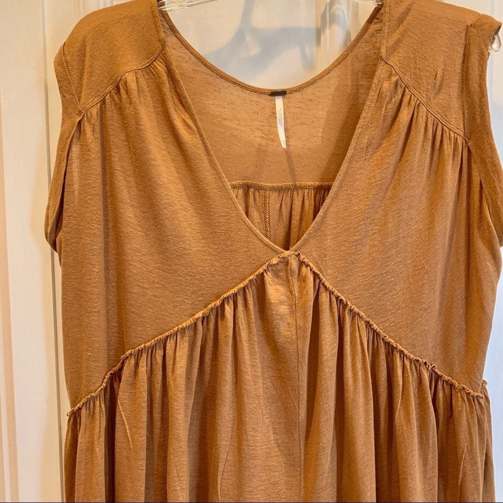 Free People Rust Colored Boho‎ Ruffled Top XS - Picture 2 of 12